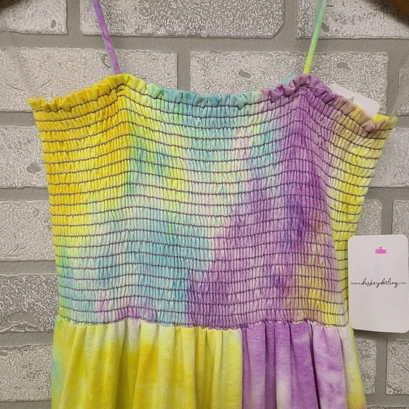 CY Vibrant Tie Dye Wide Leg Jumpsuit Size Large - Picture 3 of 8